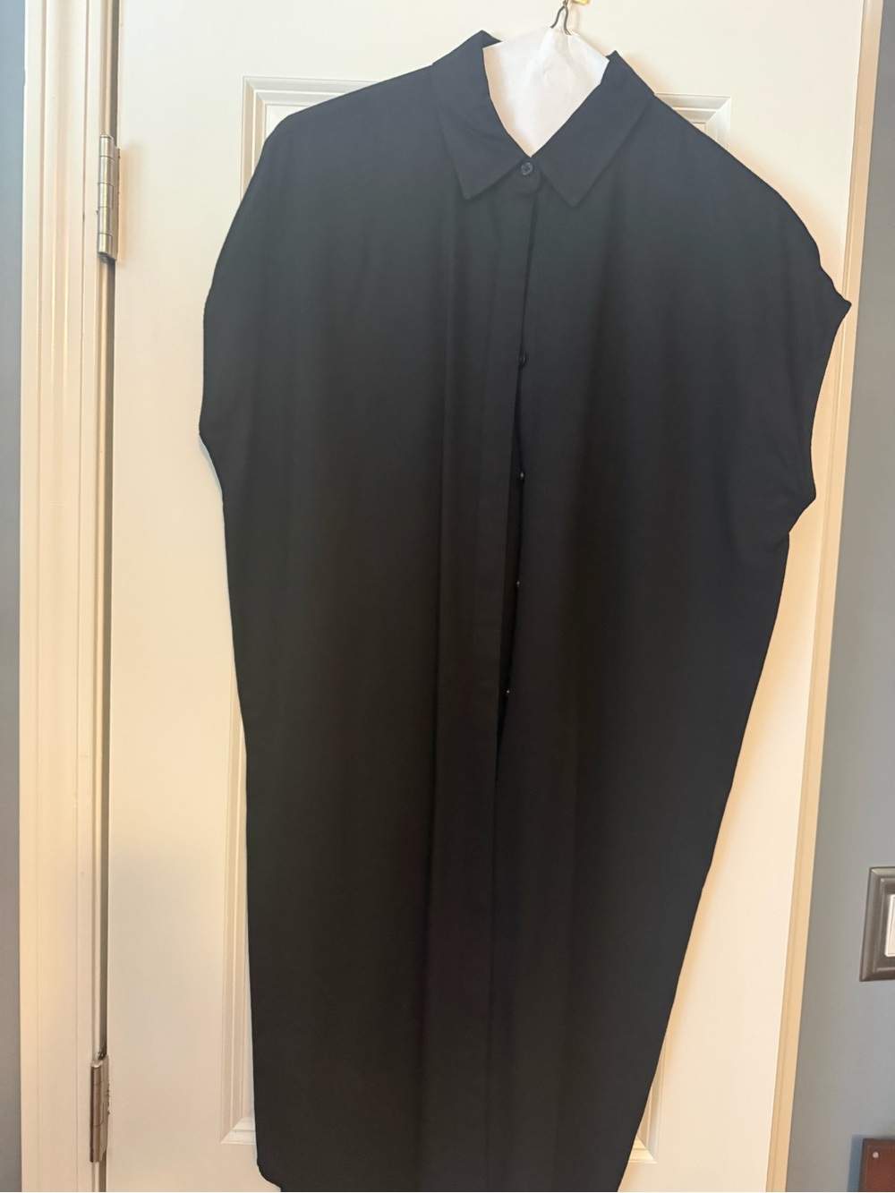 Women’s Black Short-Sleeve Button-Down T-Shirt dress